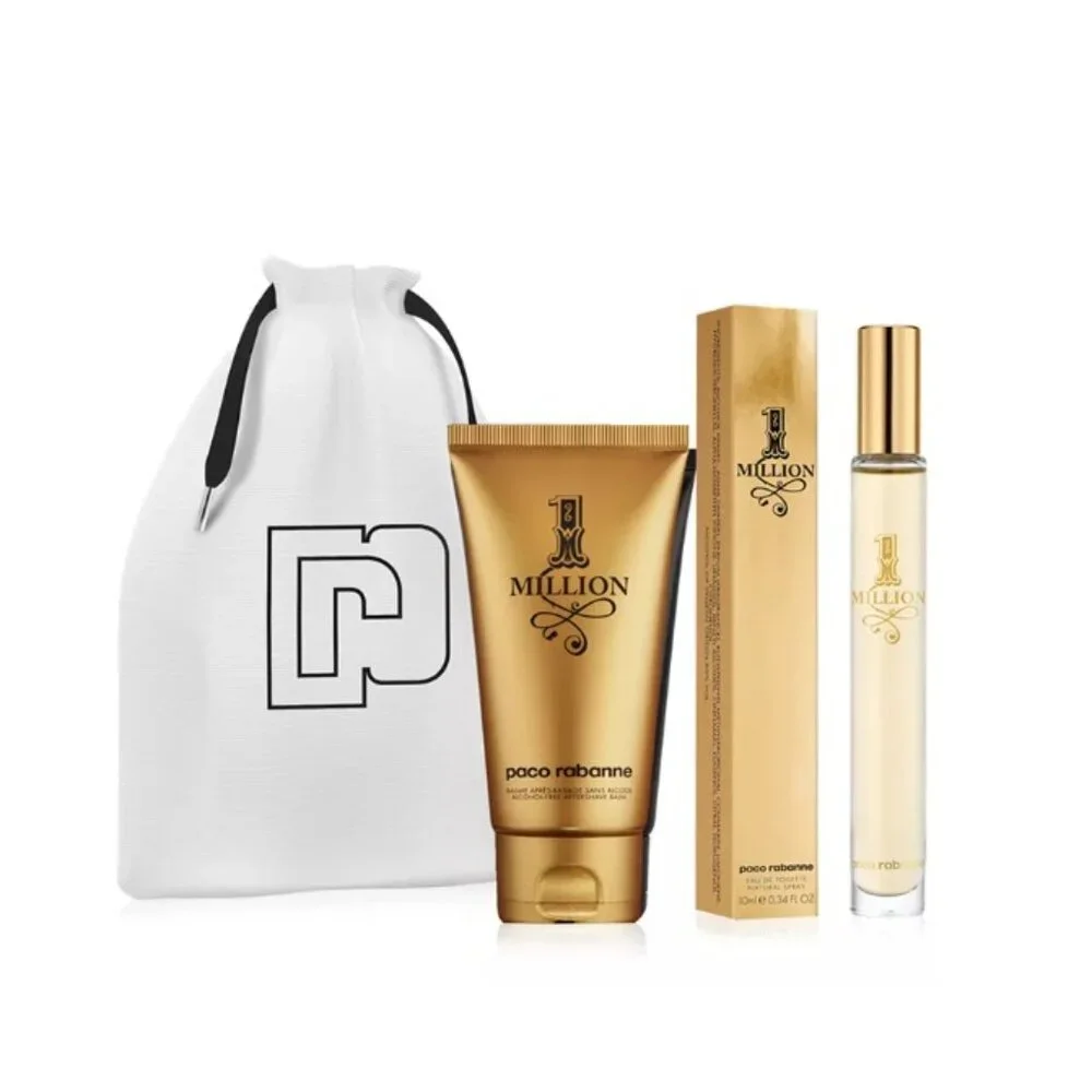 Paco Rabanne 1 Million EDT Travel Kit-Bag,Shave 100ml & Spray 10ml-3pc-BOXED-NEW